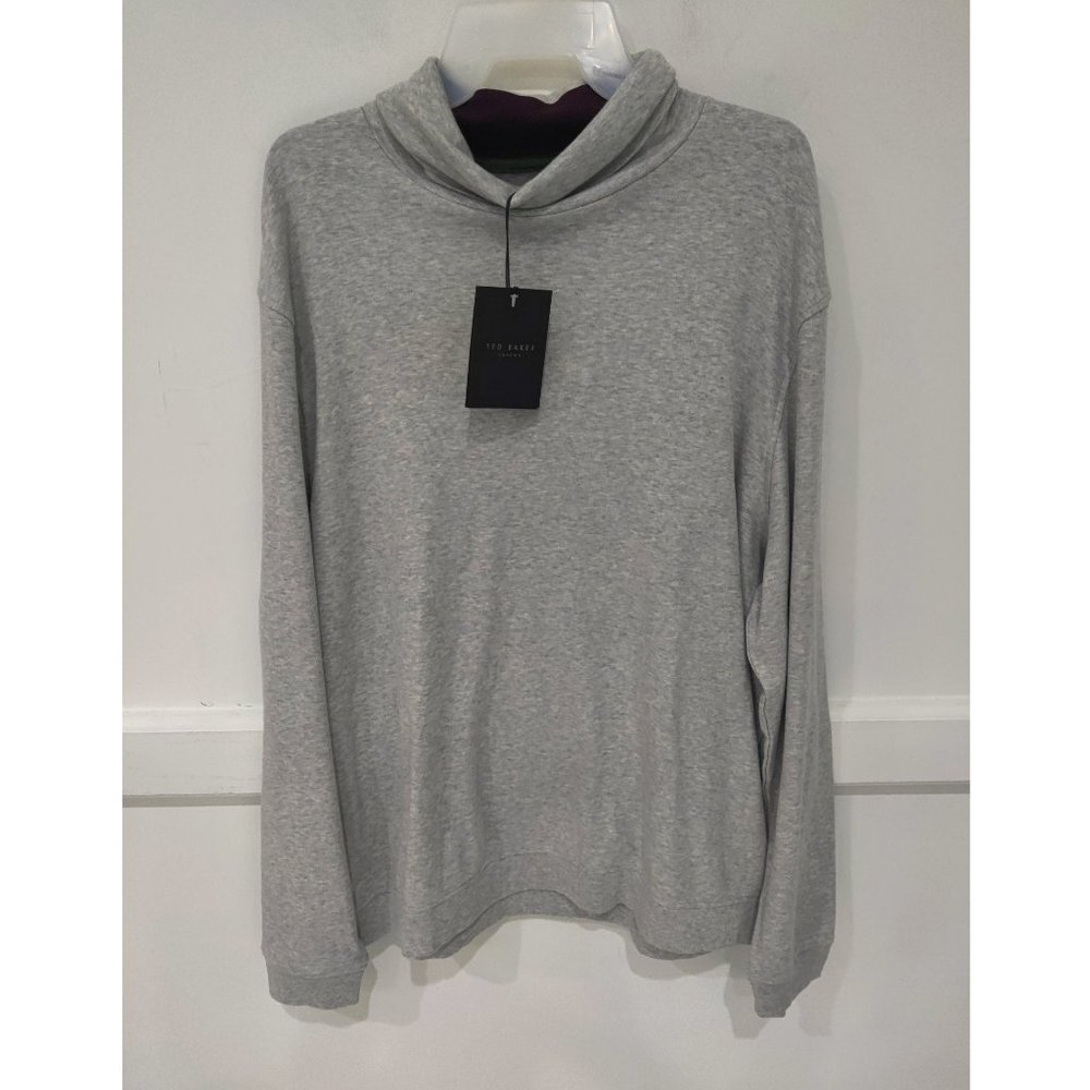 NWT Ted Baker London Men's HUMOR Jersey Rollneck Sweater Gray Sz 2XL $120 3C515
